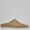 Sabot tacco 1cm camoscio beige