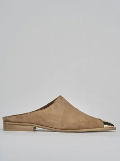 Sabot tacco 1cm camoscio beige