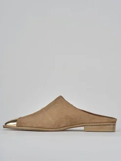 Sabot tacco 1cm camoscio beige