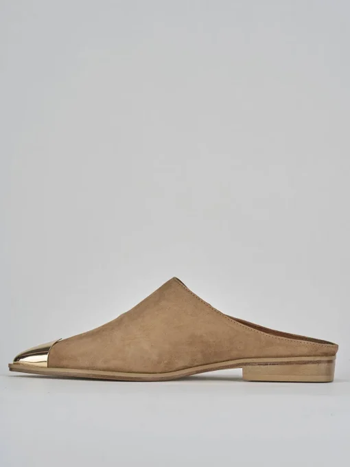 Sabot tacco 1cm camoscio beige