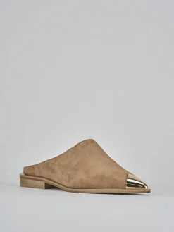 Sabot tacco 1cm camoscio beige