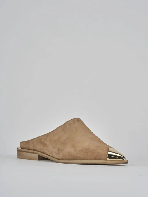 Sabot tacco 1cm camoscio beige