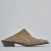 Sabot tacco 3cm camoscio marrone