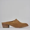 Sabot tacco 4cm camoscio marrone