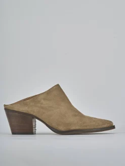 Sabot tacco 6cm camoscio marrone