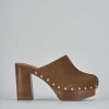 Sabot tacco 10cm camoscio marrone