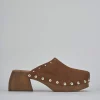 Sabot tacco 7cm camoscio marrone