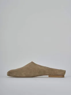 Sabot tacco 1cm camoscio marrone