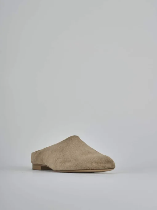 Sabot tacco 1cm camoscio marrone