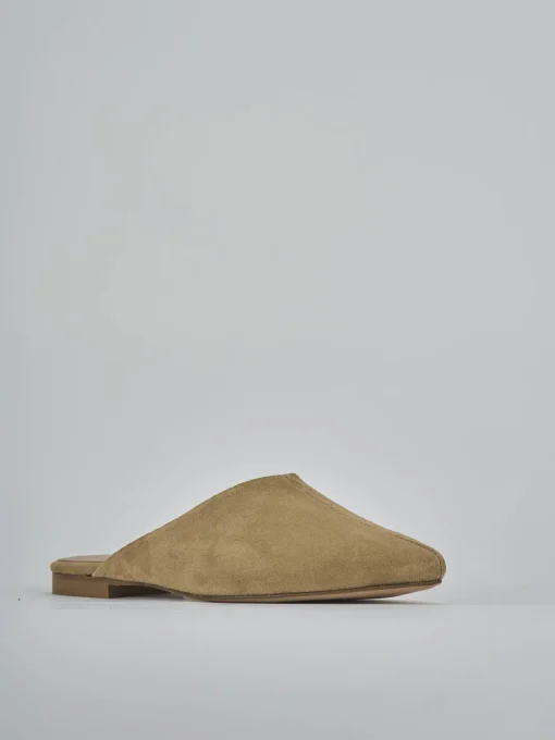 Sabot tacco 1cm camoscio marrone