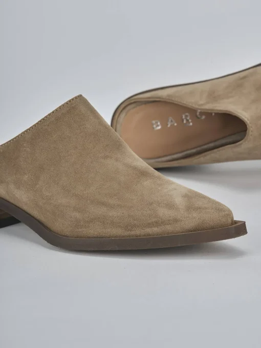 Sabot tacco 3cm camoscio marrone