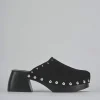 Sabot tacco 7cm camoscio nero