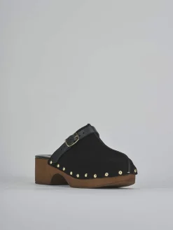 Sabot tacco 4cm camoscio nero
