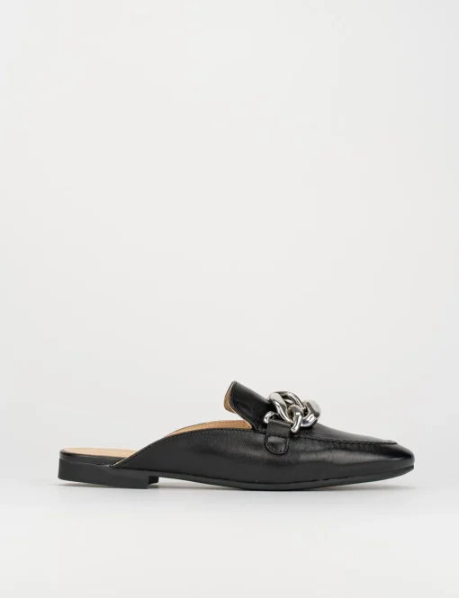 Sabot tacco1 cm nero pelle
