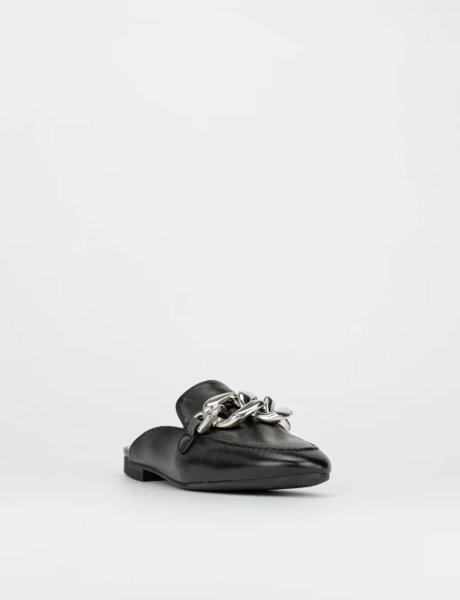 Sabot tacco1 cm nero pelle