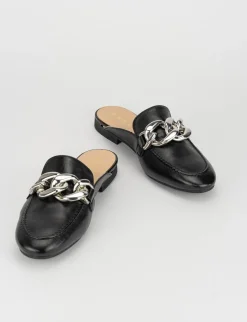 Sabot tacco1 cm nero pelle