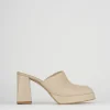 Sabot tacco 9cm pelle beige