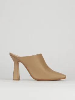 Sabot tacco 9cm pelle beige