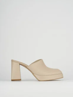 Sabot tacco 9cm pelle beige