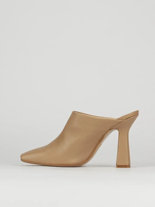 Sabot tacco 9cm pelle beige