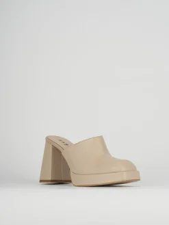 Sabot tacco 9cm pelle beige