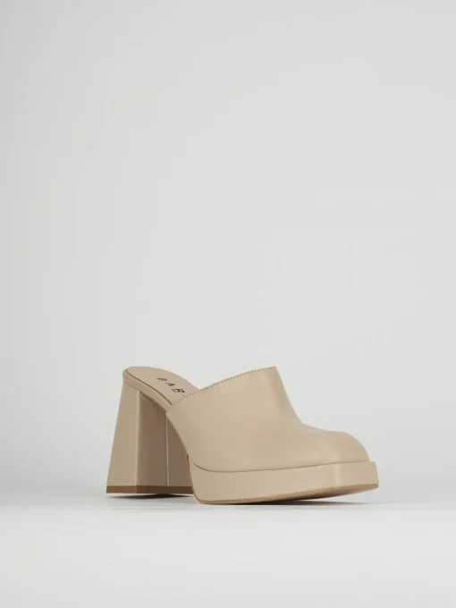 Sabot tacco 9cm pelle beige