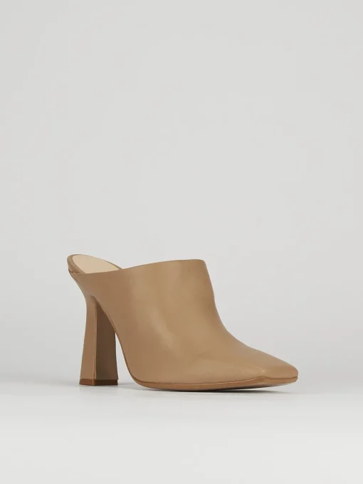 Sabot tacco 9cm pelle beige