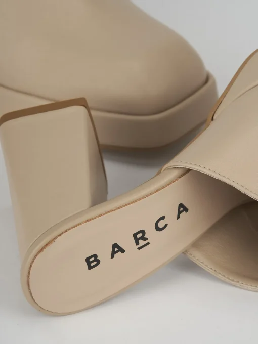 Sabot tacco 9cm pelle beige