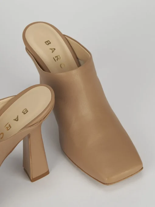 Sabot tacco 9cm pelle beige