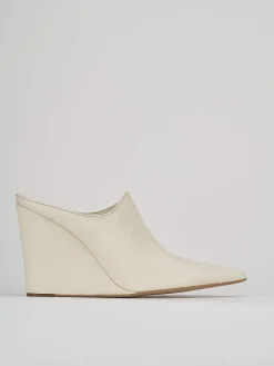 Sabot tacco 9cm pelle bianco