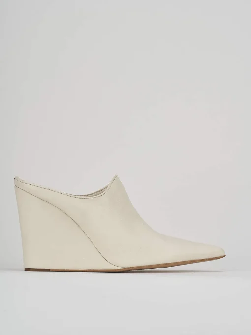 Sabot tacco 9cm pelle bianco