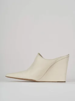 Sabot tacco 9cm pelle bianco