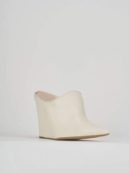 Sabot tacco 9cm pelle bianco