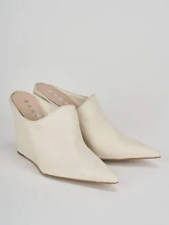 Sabot tacco 9cm pelle bianco