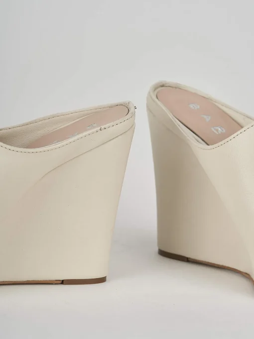 Sabot tacco 9cm pelle bianco