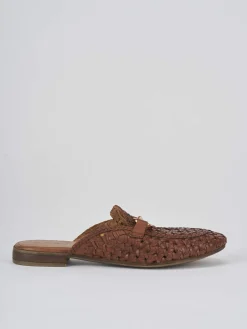 Sabot tacco 1cm pelle marrone