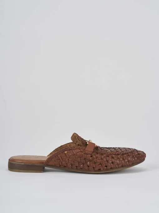 Sabot tacco 1cm pelle marrone
