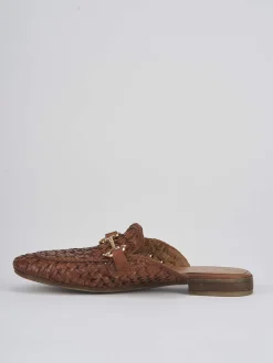 Sabot tacco 1cm pelle marrone