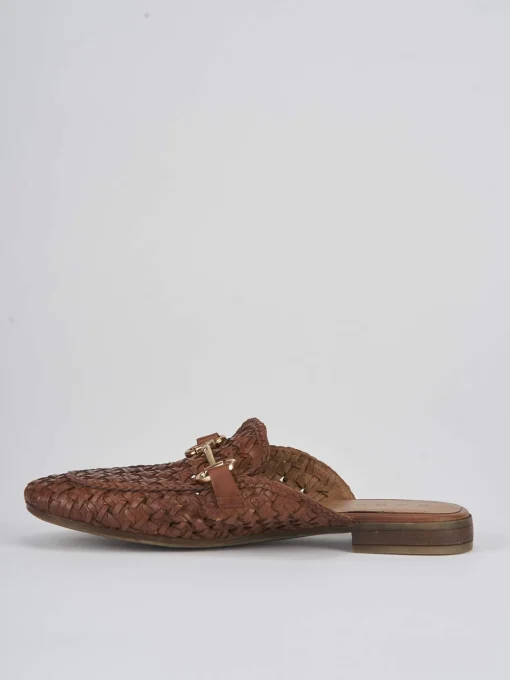 Sabot tacco 1cm pelle marrone