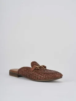 Sabot tacco 1cm pelle marrone