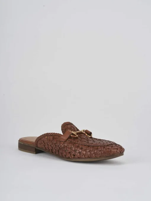 Sabot tacco 1cm pelle marrone