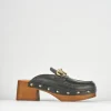 Sabot tacco 5cm pelle nero