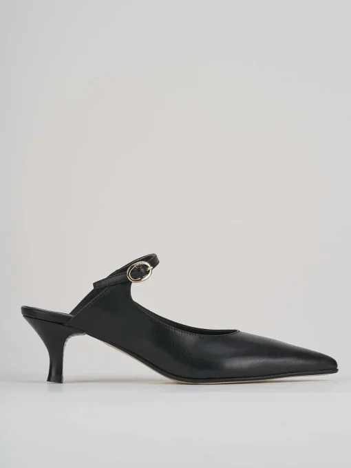 Sabot tacco 5cm pelle nero