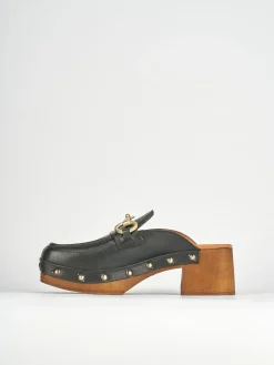 Sabot tacco 5cm pelle nero