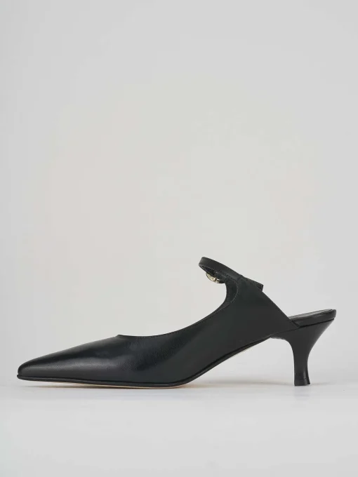 Sabot tacco 5cm pelle nero