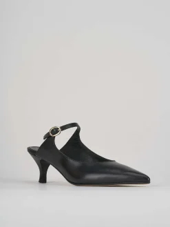 Sabot tacco 5cm pelle nero