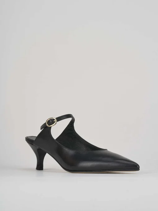 Sabot tacco 5cm pelle nero