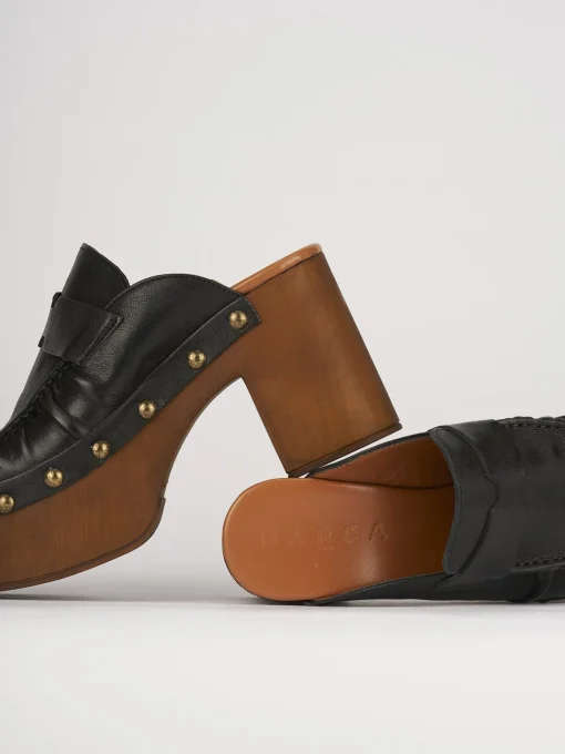 Sabot tacco 6cm pelle nero