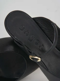 Sabot tacco 5cm pelle nero