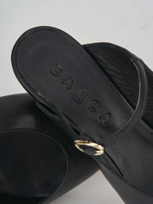 Sabot tacco 5cm pelle nero
